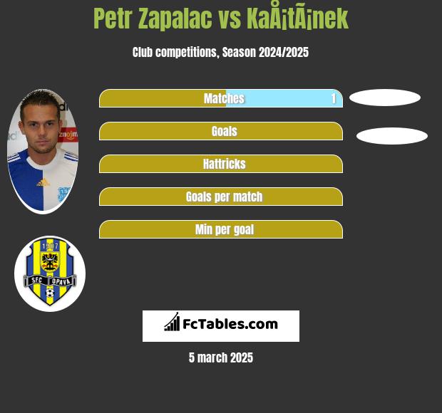 Petr Zapalac vs KaÅ¡tÃ¡nek h2h player stats