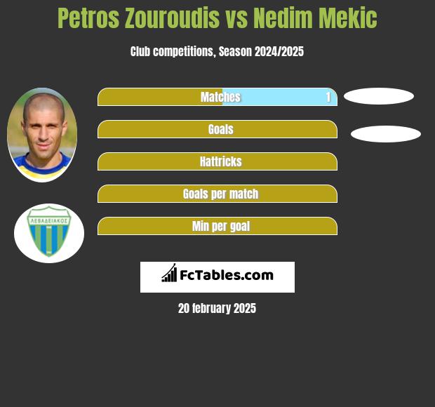 Petros Zouroudis vs Nedim Mekic h2h player stats