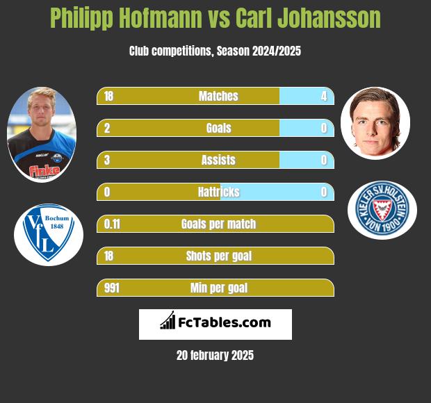 Philipp Hofmann vs Carl Johansson h2h player stats