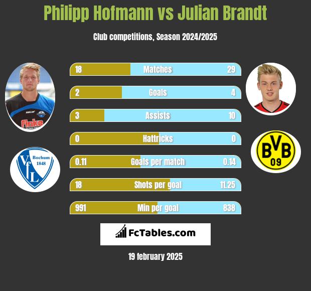 Philipp Hofmann vs Julian Brandt h2h player stats