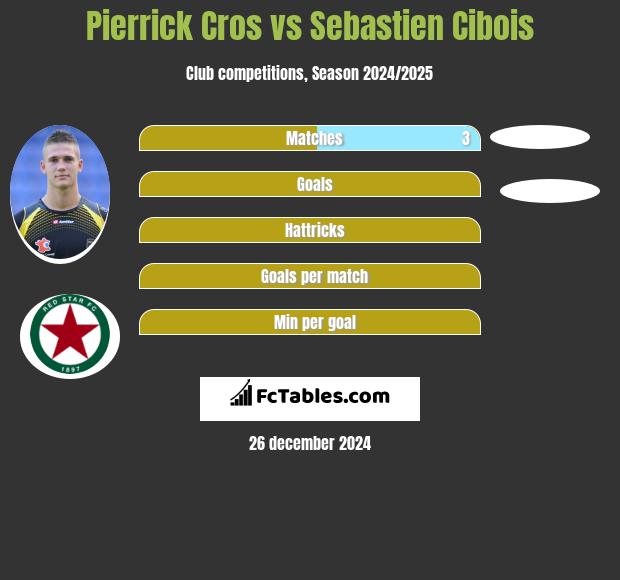 Pierrick Cros vs Sebastien Cibois h2h player stats