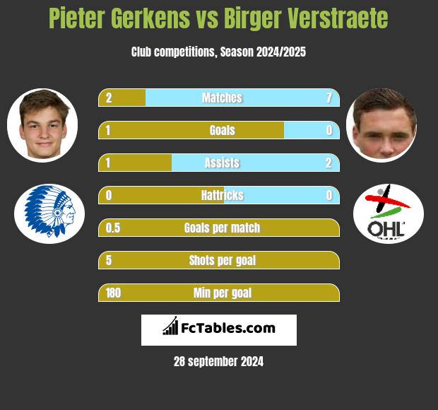 Pieter Gerkens vs Birger Verstraete h2h player stats