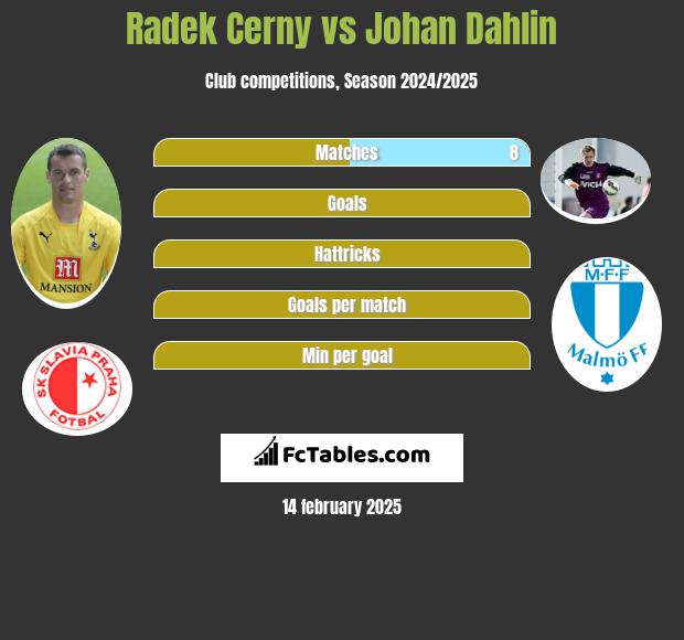 Radek Cerny vs Johan Dahlin h2h player stats