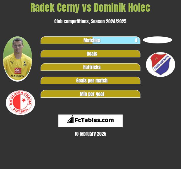 Radek Cerny vs Dominik Holec h2h player stats