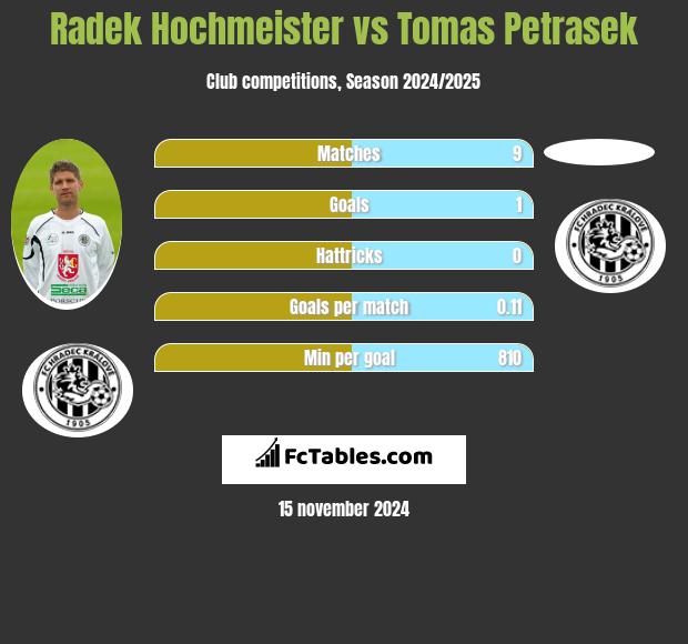 Radek Hochmeister vs Tomas Petrasek h2h player stats