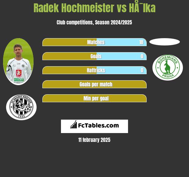 Radek Hochmeister vs HÅ¯lka h2h player stats