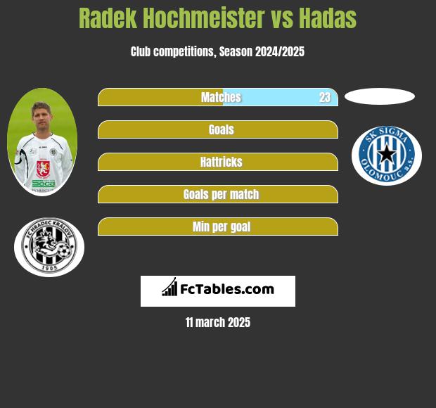 Radek Hochmeister vs Hadas h2h player stats