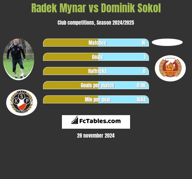 Radek Mynar vs Dominik Sokol h2h player stats