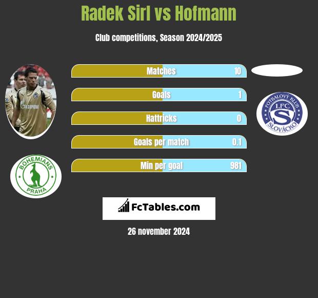 Radek Sirl vs Hofmann h2h player stats