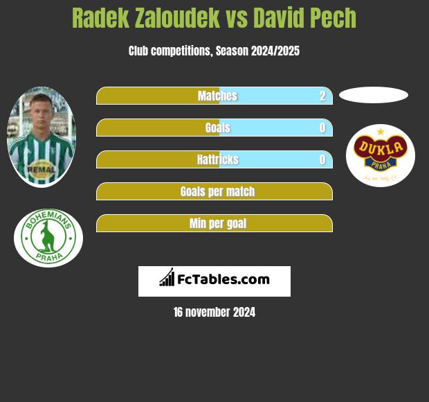 Radek Zaloudek vs David Pech h2h player stats