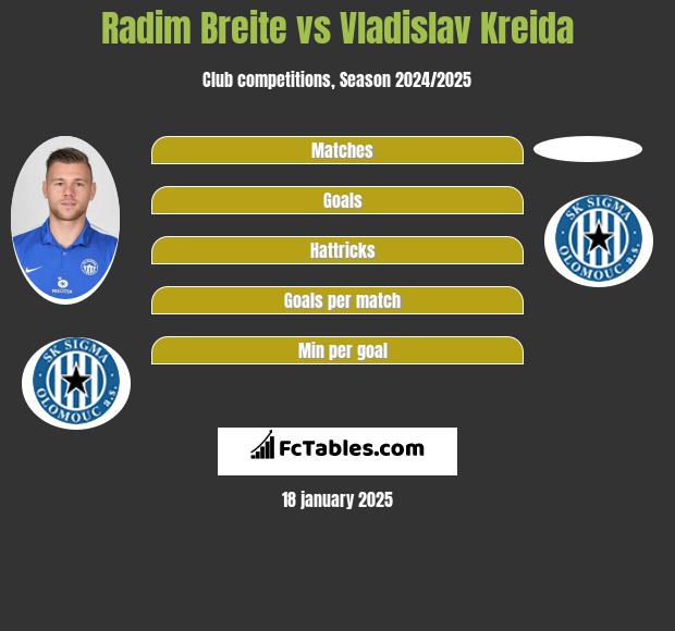 Radim Breite vs Vladislav Kreida h2h player stats