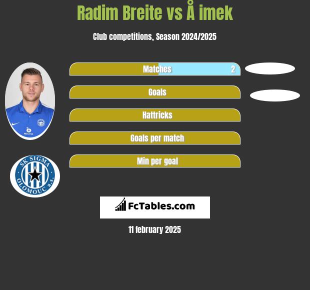 Radim Breite vs Å imek h2h player stats