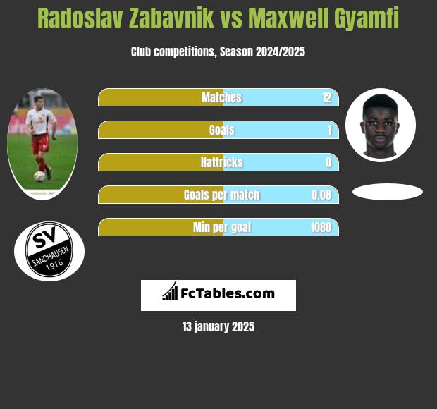 Radoslav Zabavnik vs Maxwell Gyamfi h2h player stats