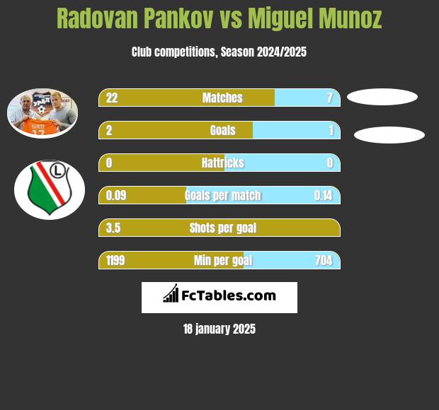 Radovan Pankov vs Miguel Munoz h2h player stats