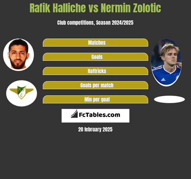 Rafik Halliche vs Nermin Zolotic h2h player stats