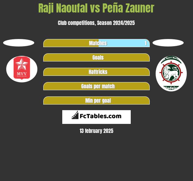 Raji Naoufal vs Peña Zauner h2h player stats