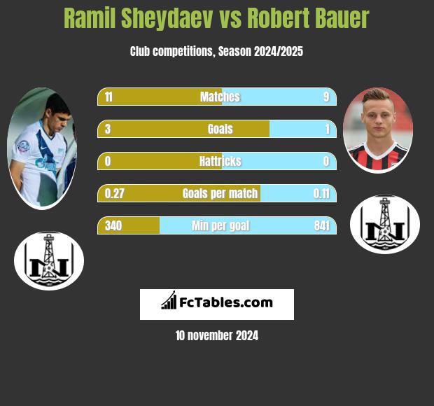 Ramil Sheydaev vs Robert Bauer h2h player stats