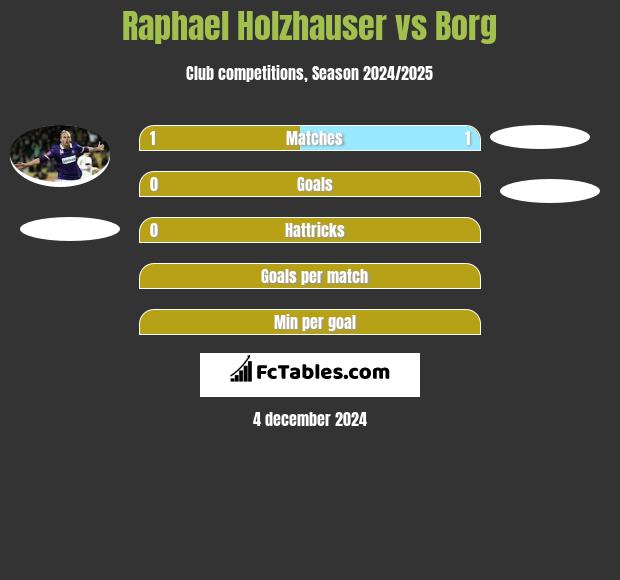 Raphael Holzhauser vs Borg h2h player stats