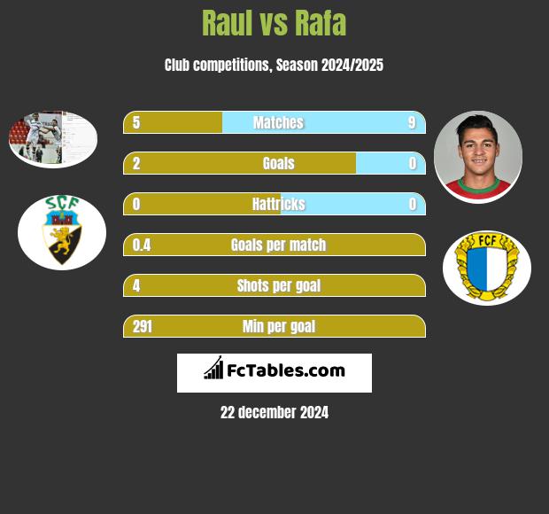 Raul vs Rafa h2h player stats