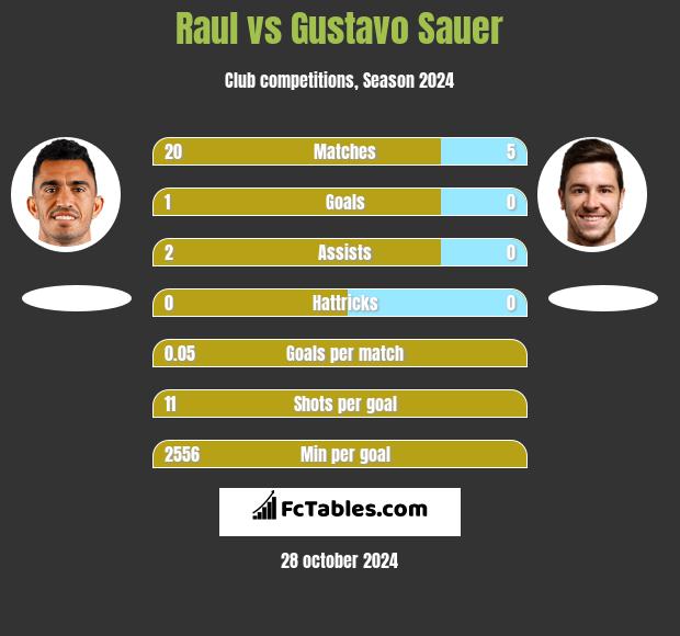 Raul vs Gustavo Sauer h2h player stats