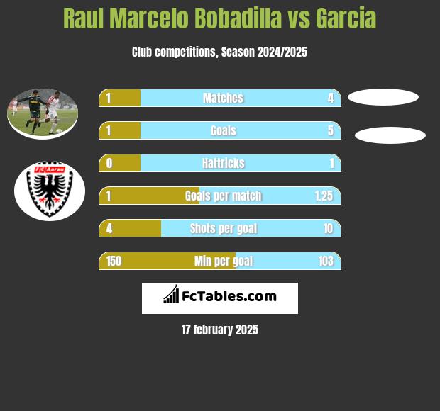 Raul Marcelo Bobadilla vs Garcia h2h player stats