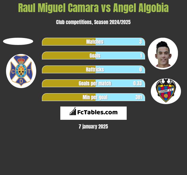 Raul Miguel Camara vs Angel Algobia h2h player stats