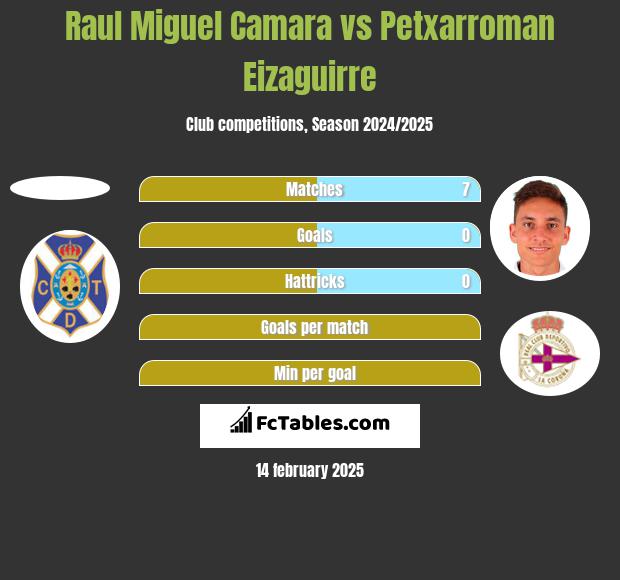 Raul Miguel Camara vs Petxarroman Eizaguirre h2h player stats