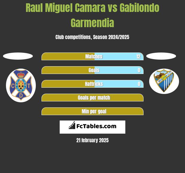 Raul Miguel Camara vs Gabilondo Garmendia h2h player stats