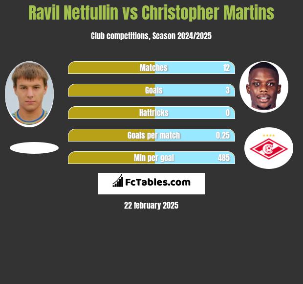 Ravil Netfullin vs Christopher Martins h2h player stats