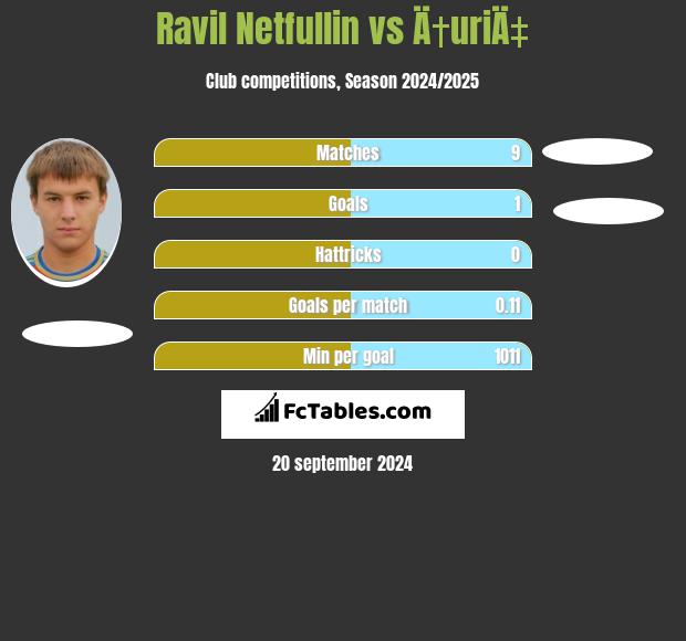 Ravil Netfullin vs Ä†uriÄ‡ h2h player stats