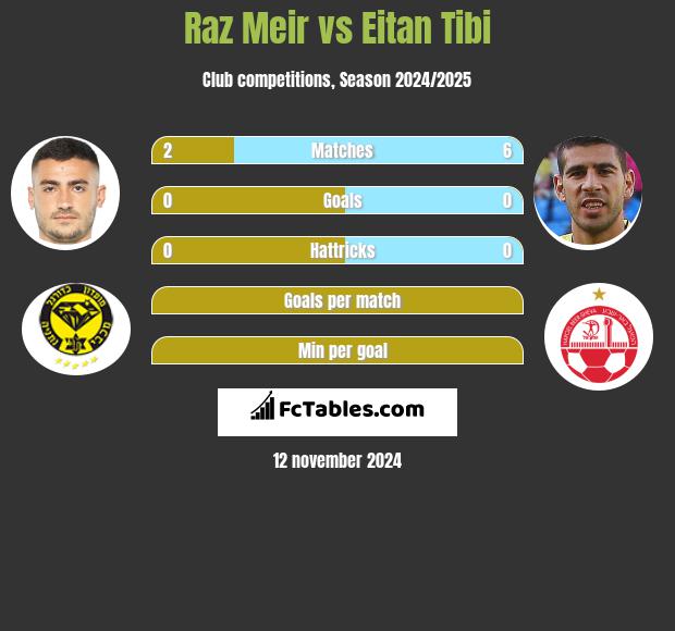 Raz Meir vs Eitan Tibi h2h player stats