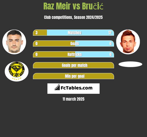 Raz Meir vs Bručić h2h player stats