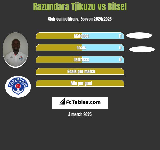 Razundara Tjikuzu vs Bilsel h2h player stats