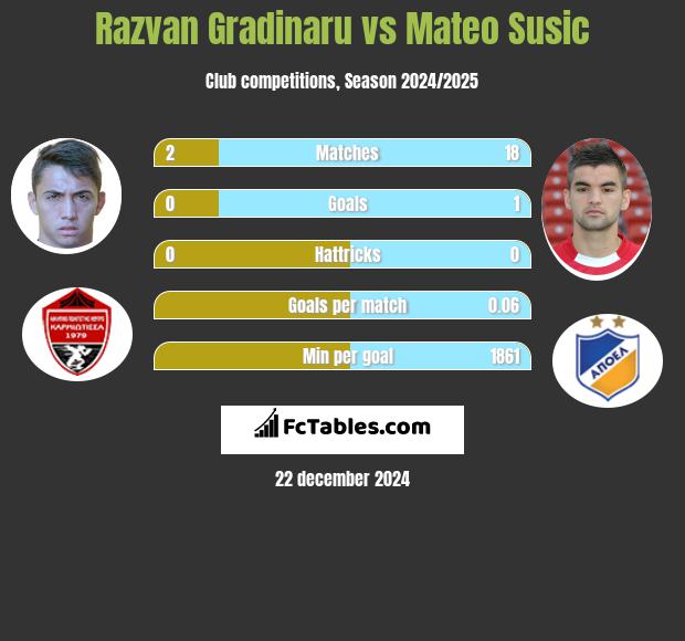 Razvan Gradinaru vs Mateo Susic h2h player stats