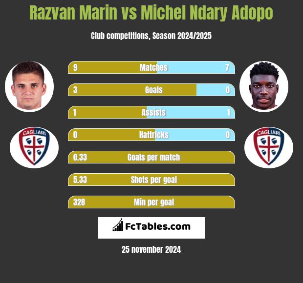 Razvan Marin vs Michel Ndary Adopo h2h player stats