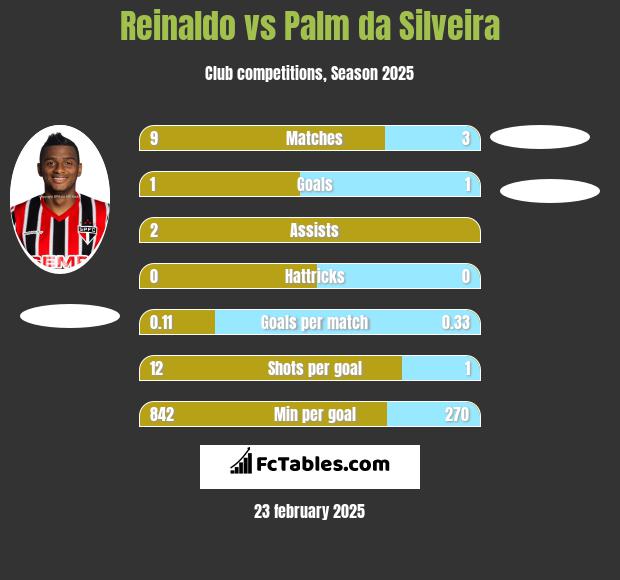 Reinaldo vs Palm da Silveira h2h player stats