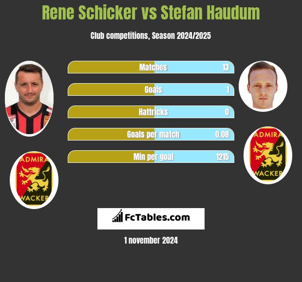 Rene Schicker vs Stefan Haudum h2h player stats