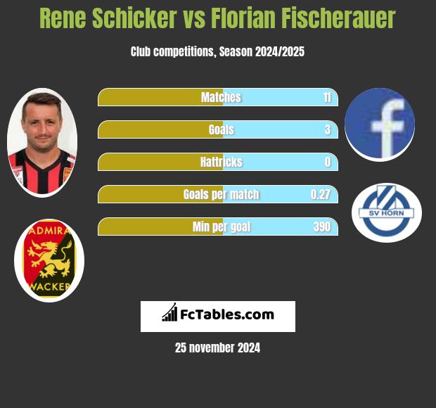 Rene Schicker vs Florian Fischerauer h2h player stats