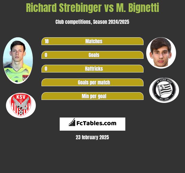 Richard Strebinger vs M. Bignetti h2h player stats