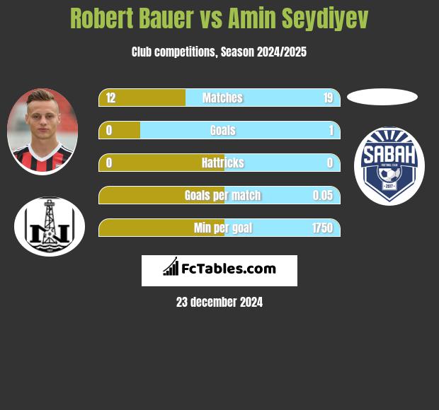 Robert Bauer vs Amin Seydiyev h2h player stats