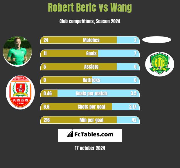 Robert Beric vs Wang h2h player stats