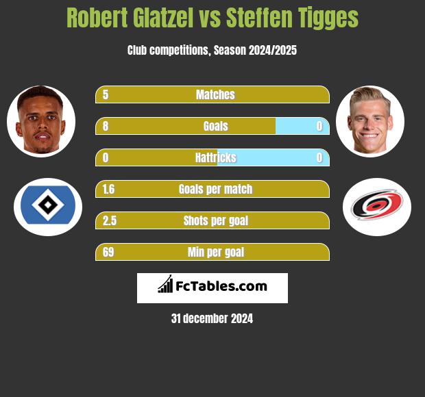 Robert Glatzel vs Steffen Tigges h2h player stats