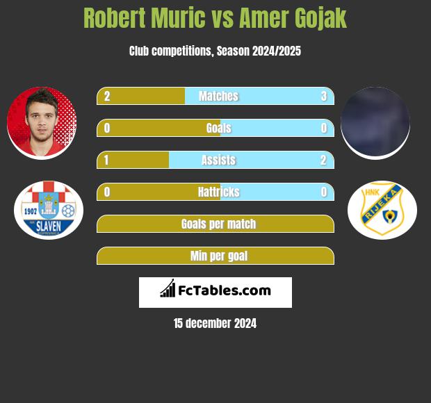 Robert Murić vs Amer Gojak h2h player stats