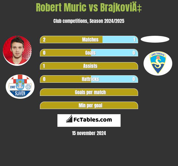 Robert Murić vs BrajkoviÄ‡ h2h player stats