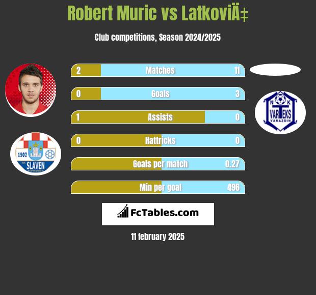 Robert Murić vs LatkoviÄ‡ h2h player stats