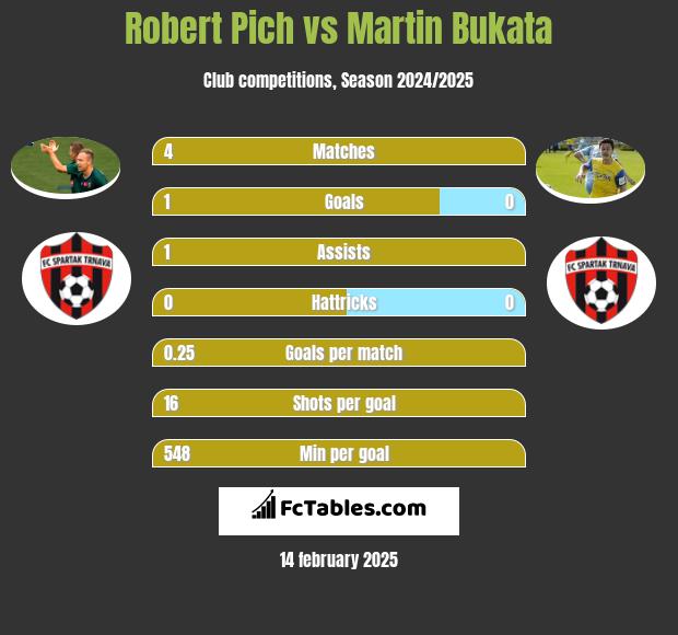 Robert Pich vs Martin Bukata h2h player stats