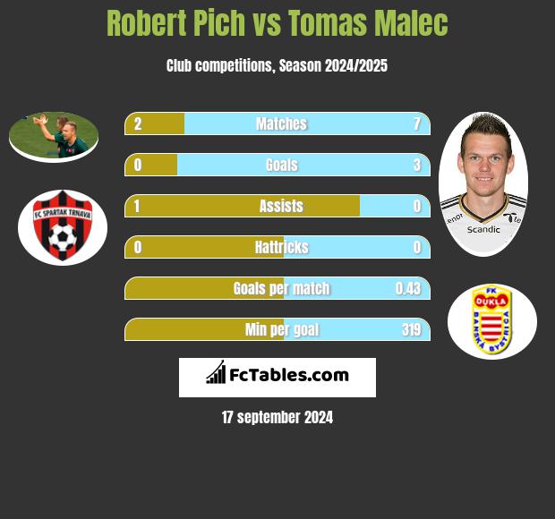 Robert Pich vs Tomas Malec h2h player stats