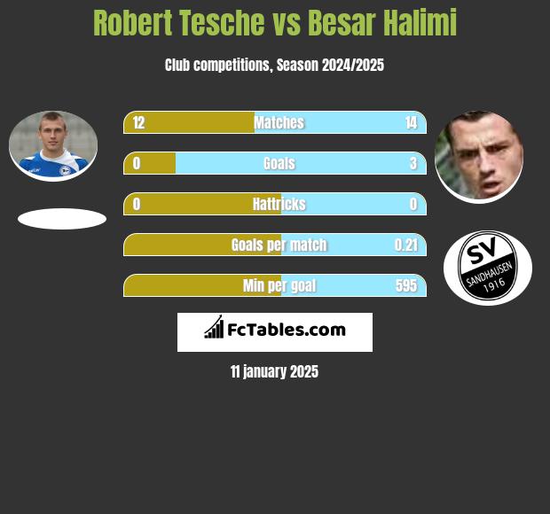 Robert Tesche vs Besar Halimi h2h player stats