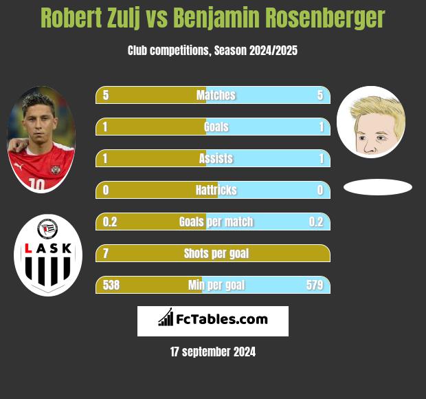 Robert Zulj vs Benjamin Rosenberger h2h player stats