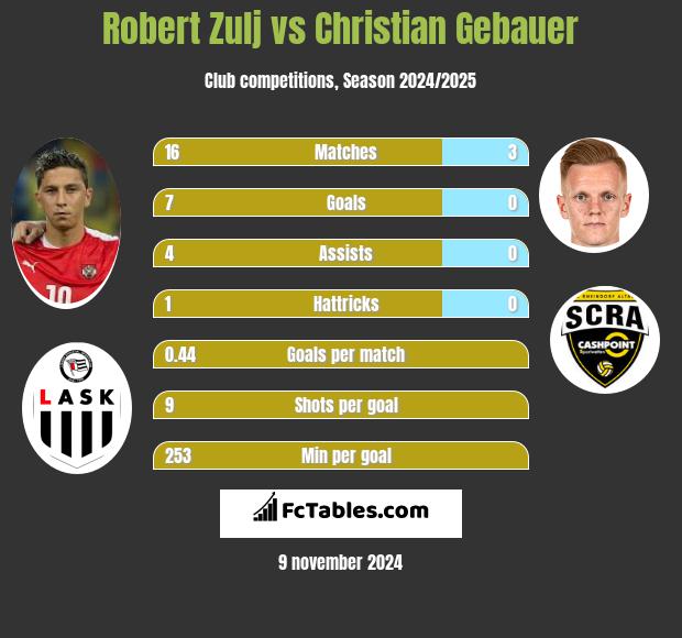 Robert Zulj vs Christian Gebauer h2h player stats